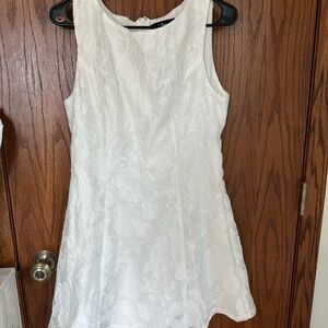 Lulu's White Textured Sleeveless Mini Dress